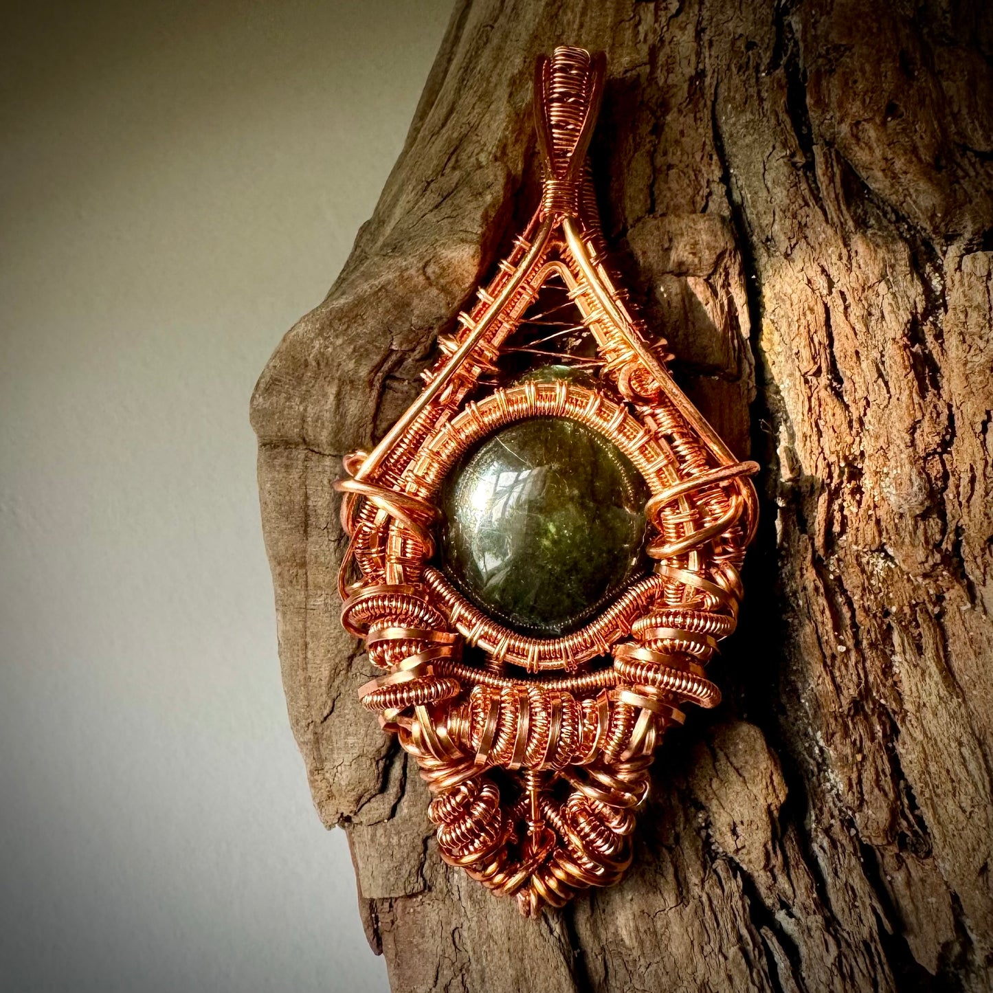 Labradorite Pendant with Copper