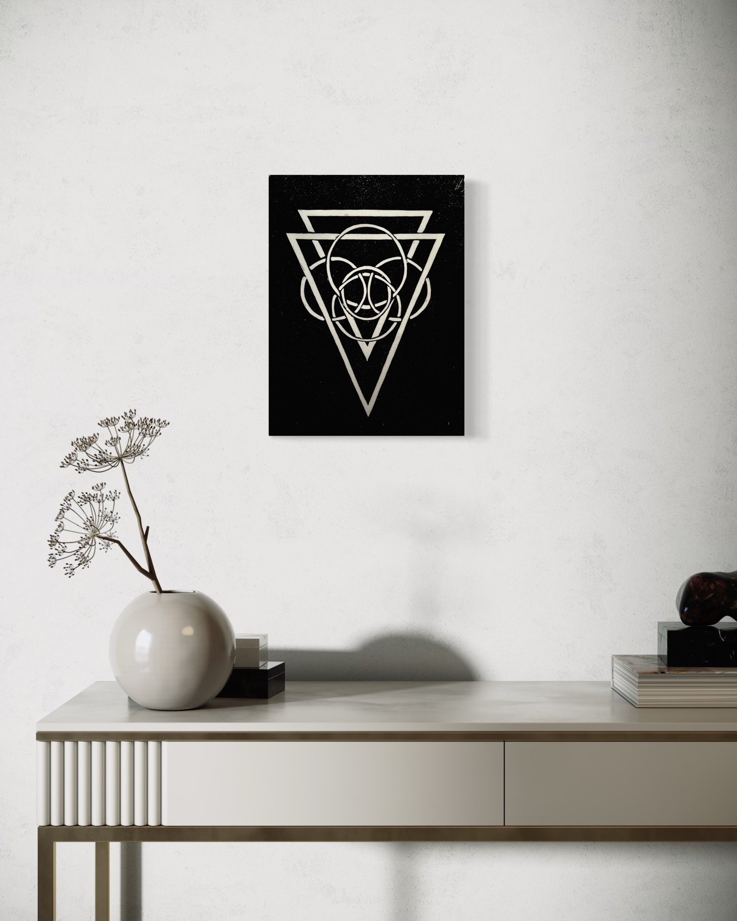 Energy Direction (Black background) Edition of 10- Original Linocut Print with Black Ink on Paper