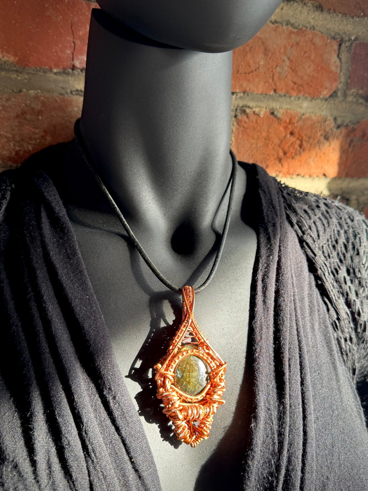 Labradorite Pendant with Copper
