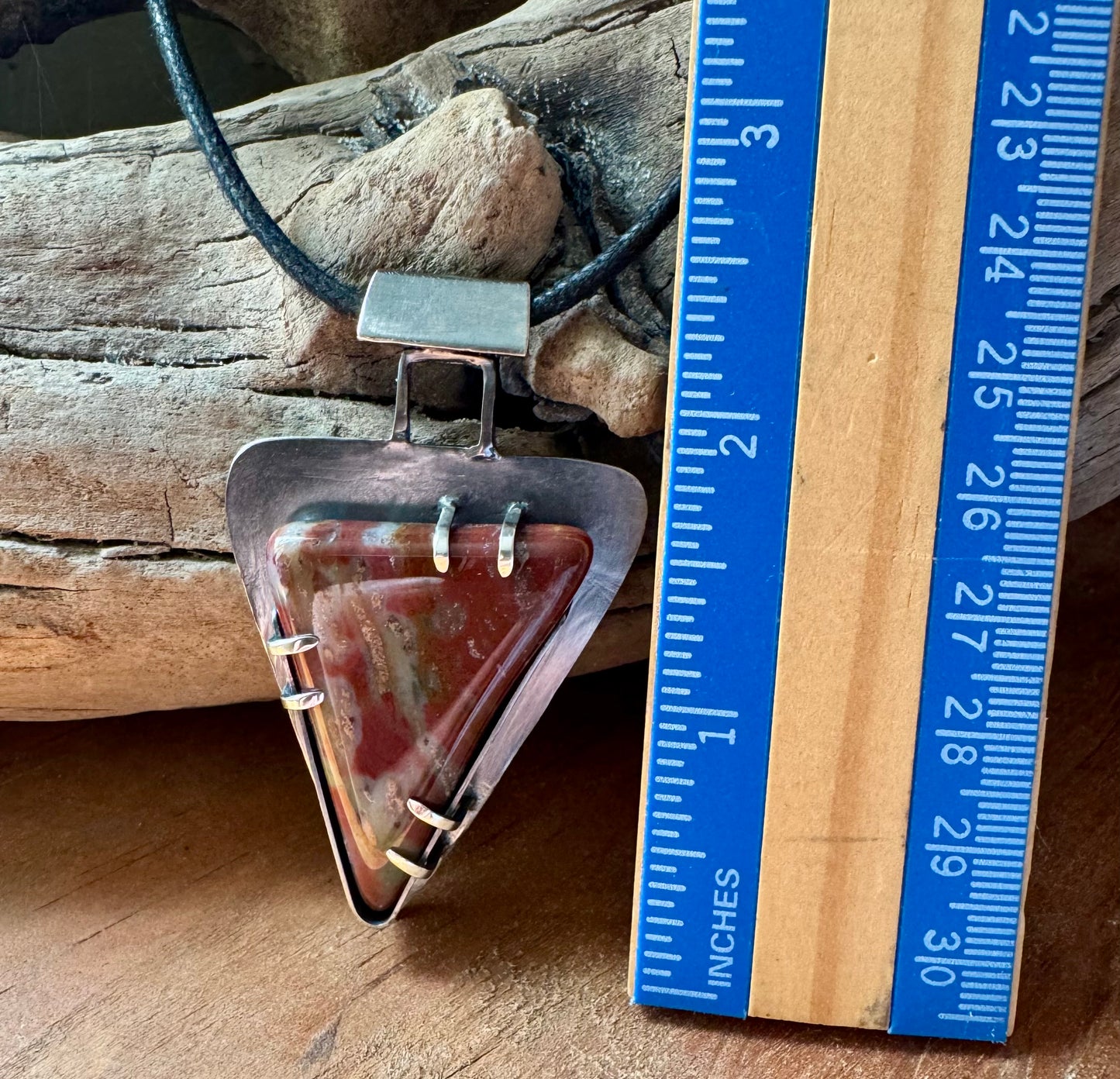 Fancy Jasper and Sterling Silver Pendant