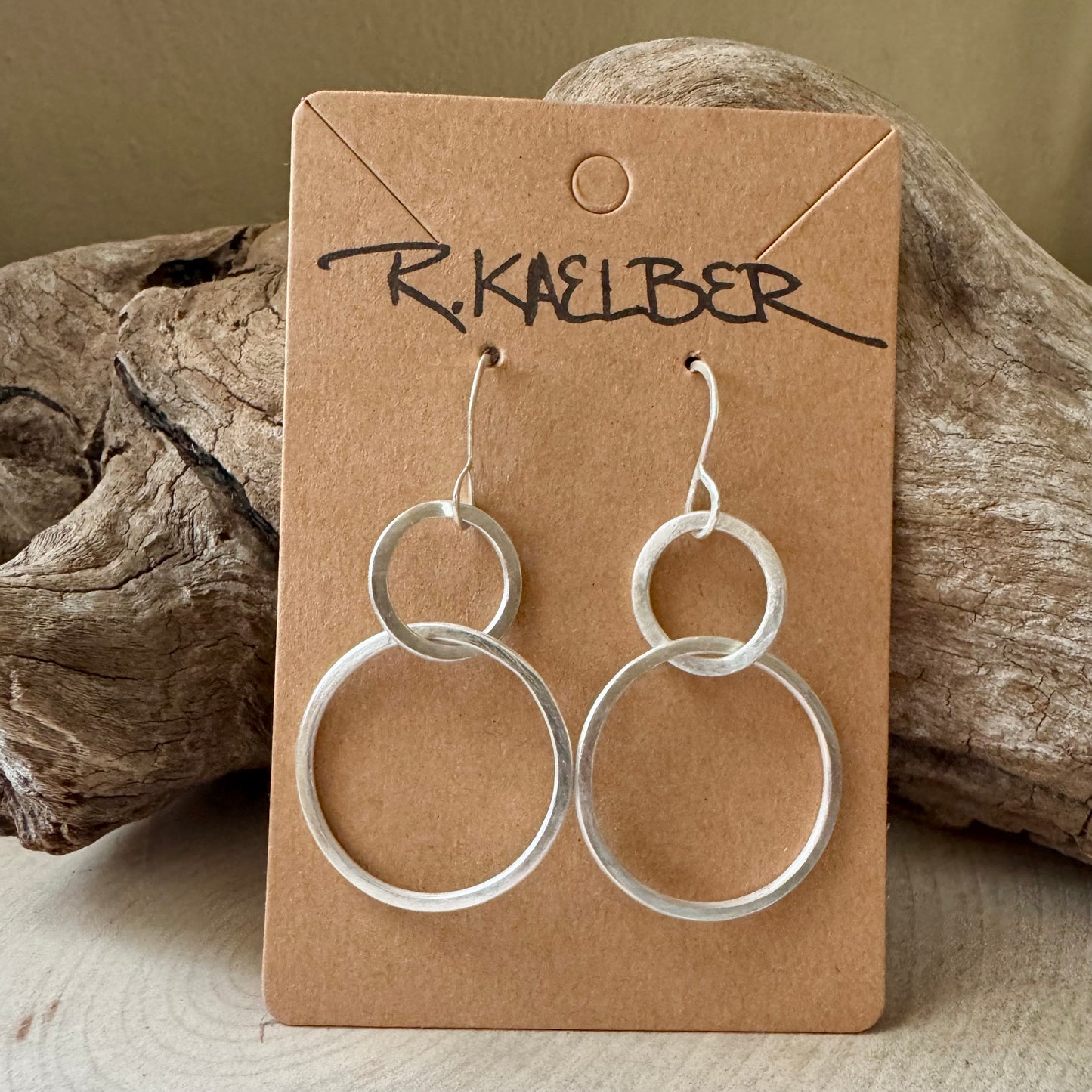 Sterling Silver Two Circles Earrings Made to Order