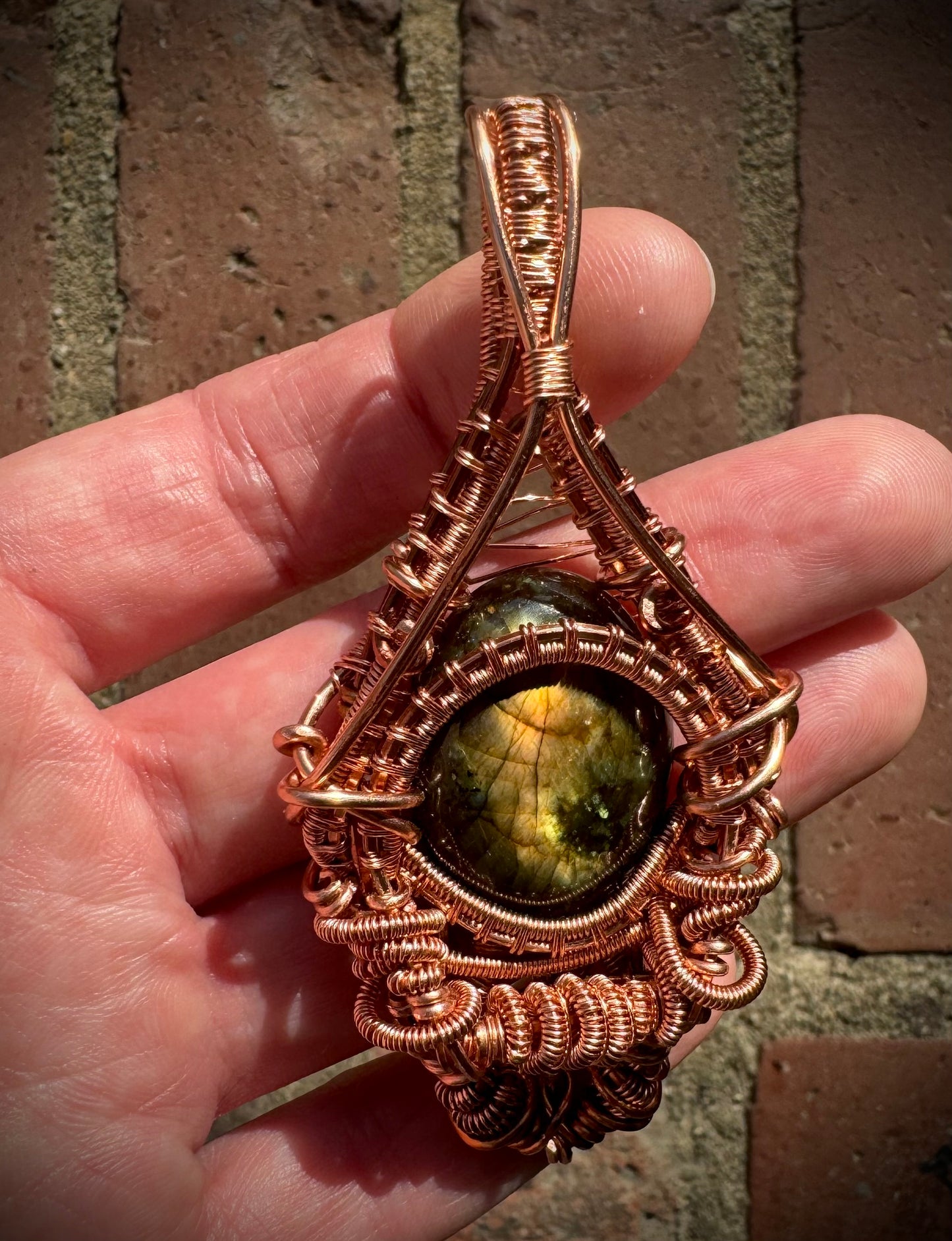 Labradorite Pendant with Copper