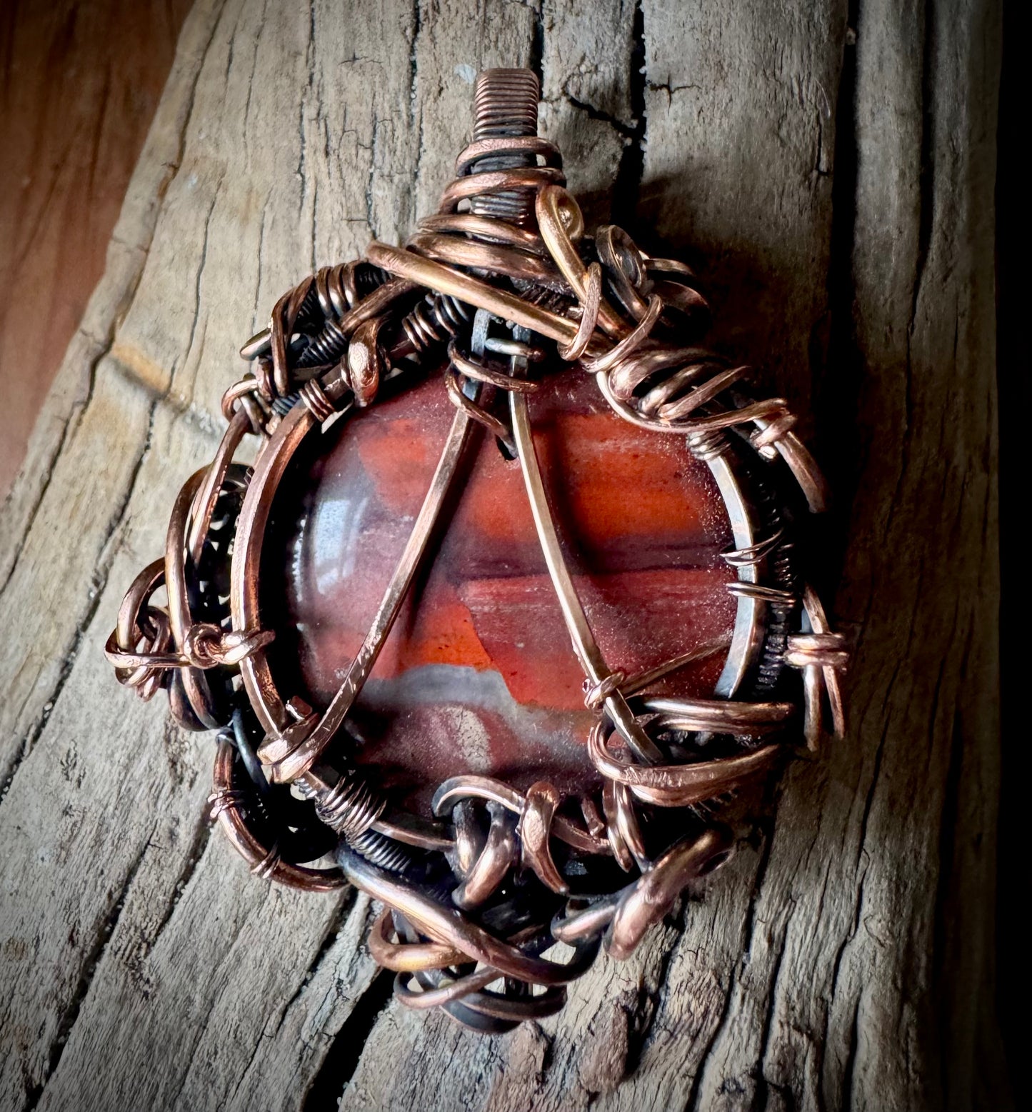 Red Jasper and Copper Pendant