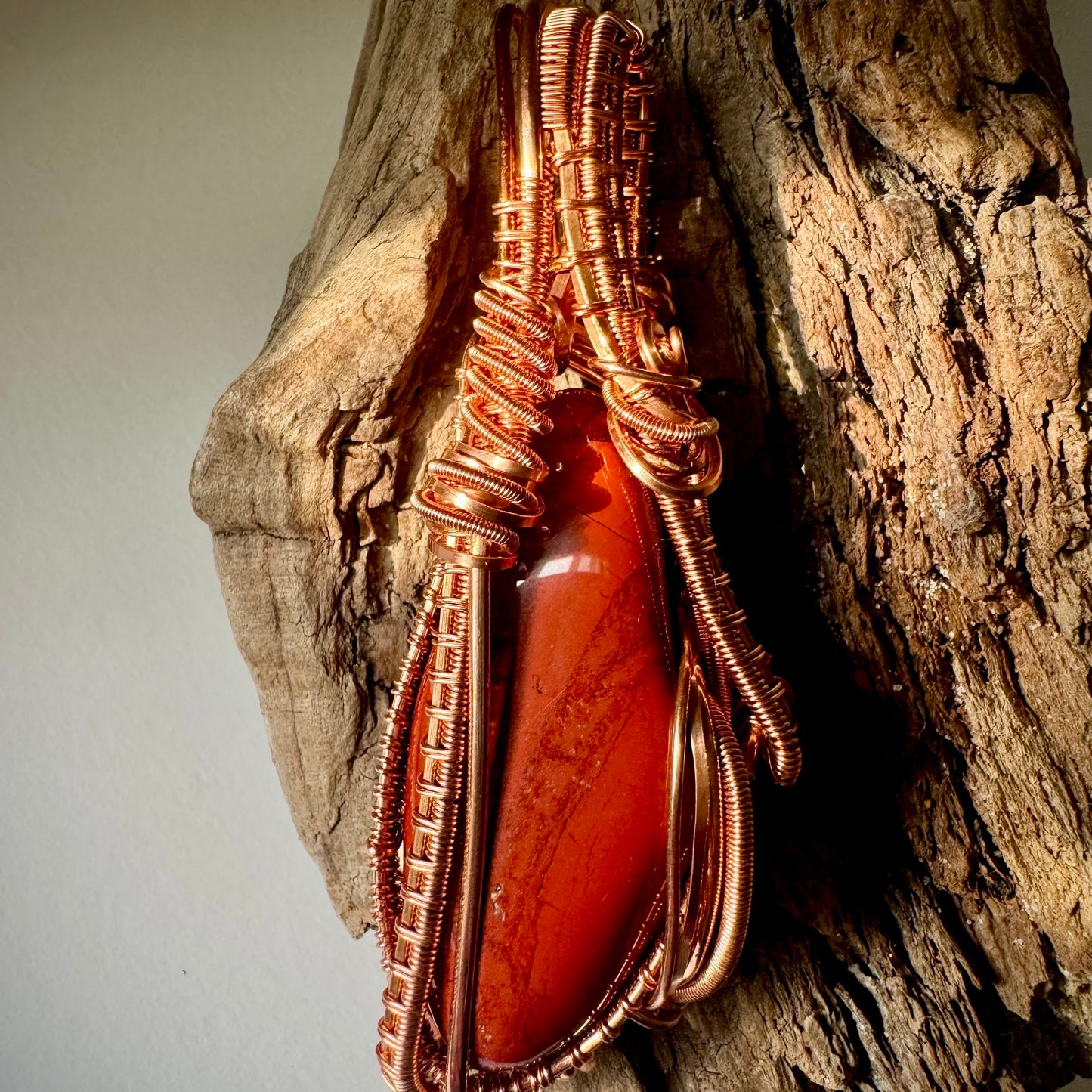 Red Jasper and Copper Pendant