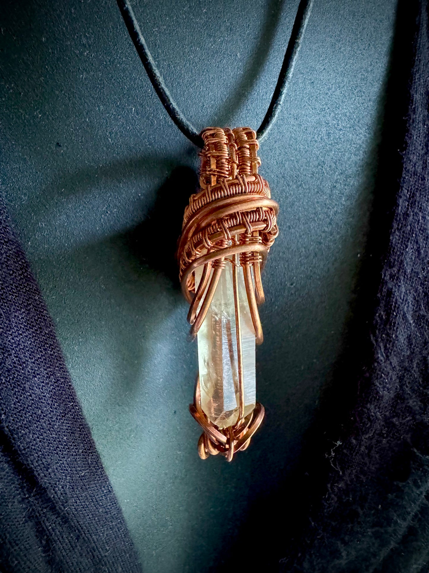 Citrine and Copper Pendant