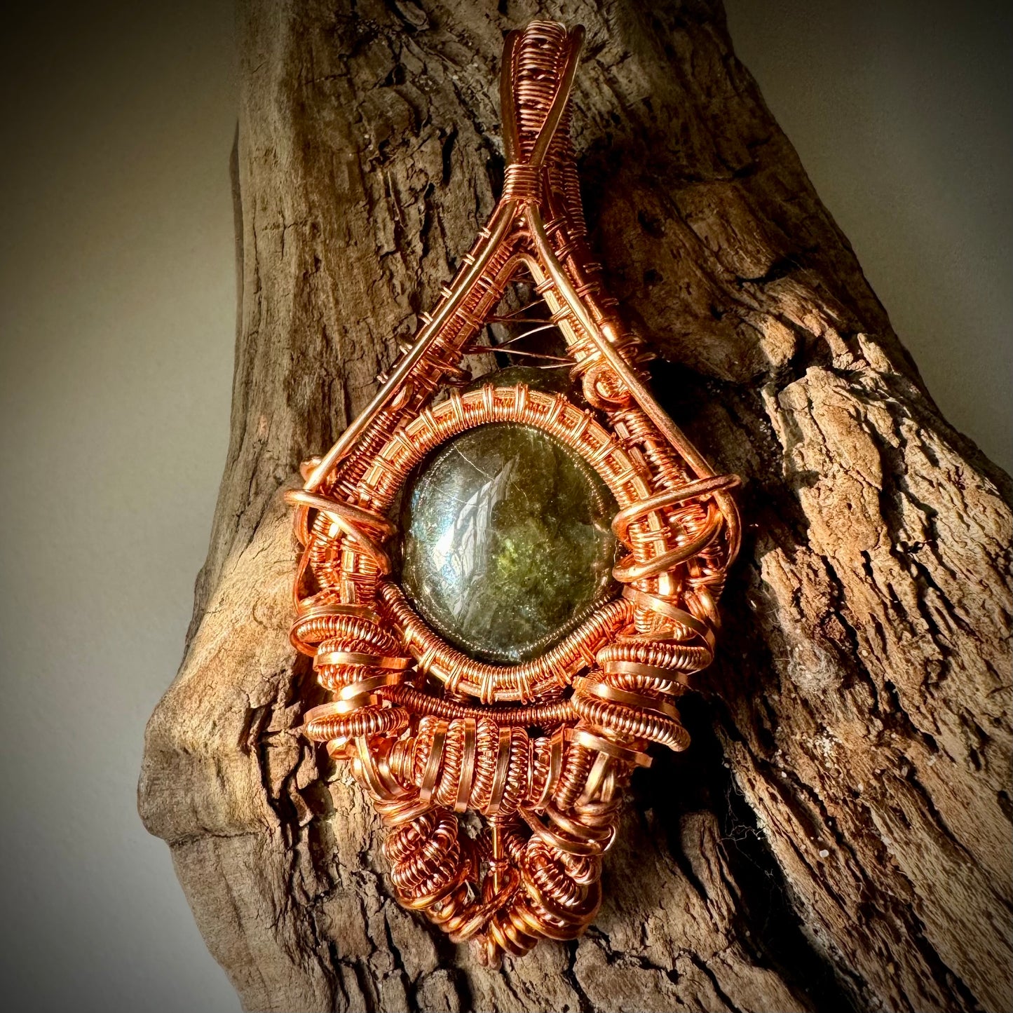 Labradorite Pendant with Copper