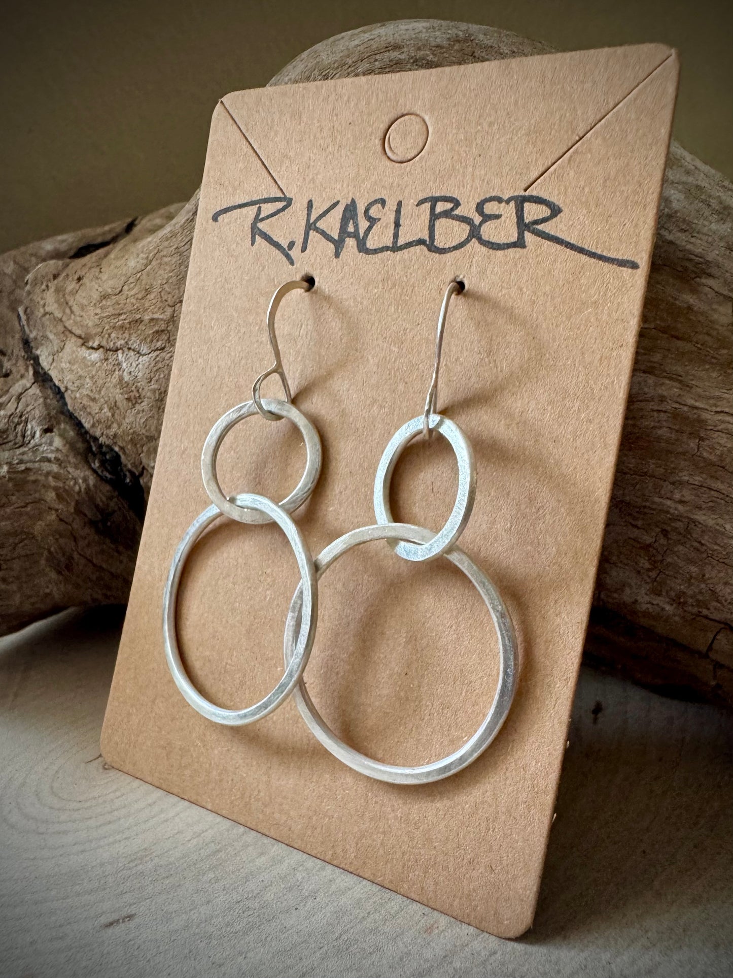 Sterling Silver Two Circles Earrings Made to Order