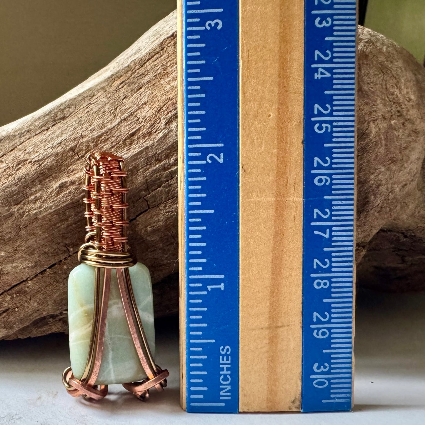Jade, Copper, and Antique Bronze Pendant
