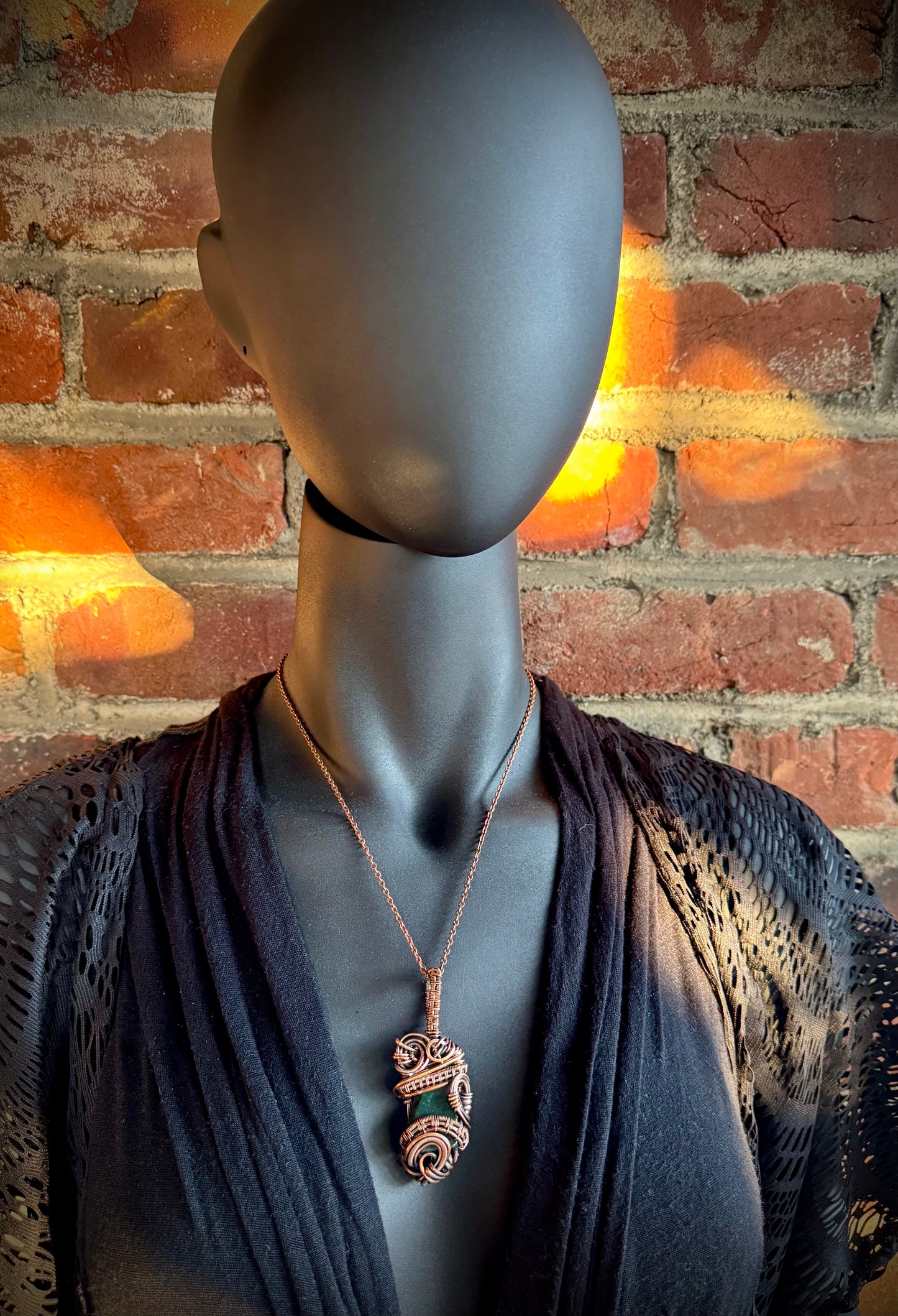 Bloodstone and Copper Pendant