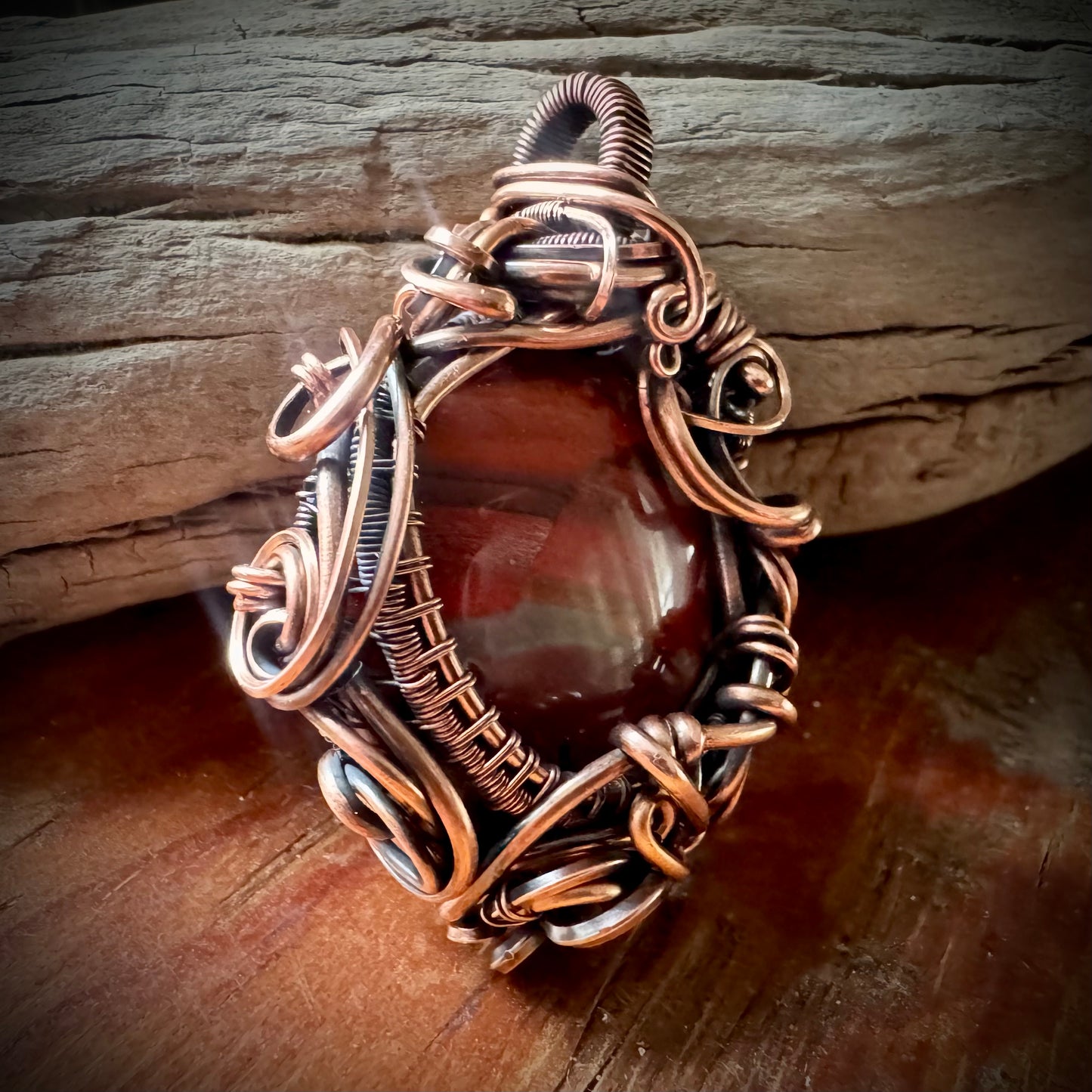 Red Jasper and Copper Pendant
