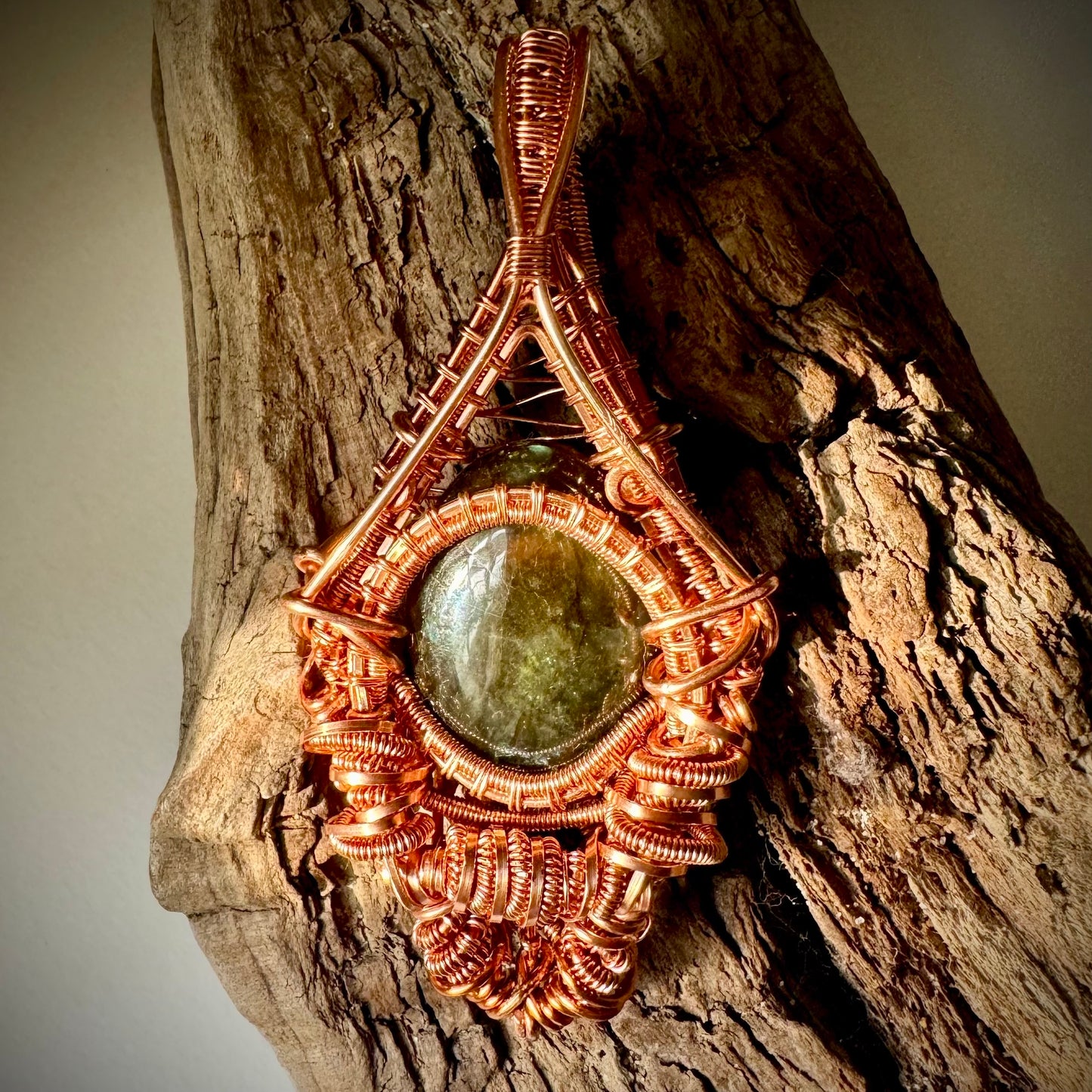 Labradorite Pendant with Copper