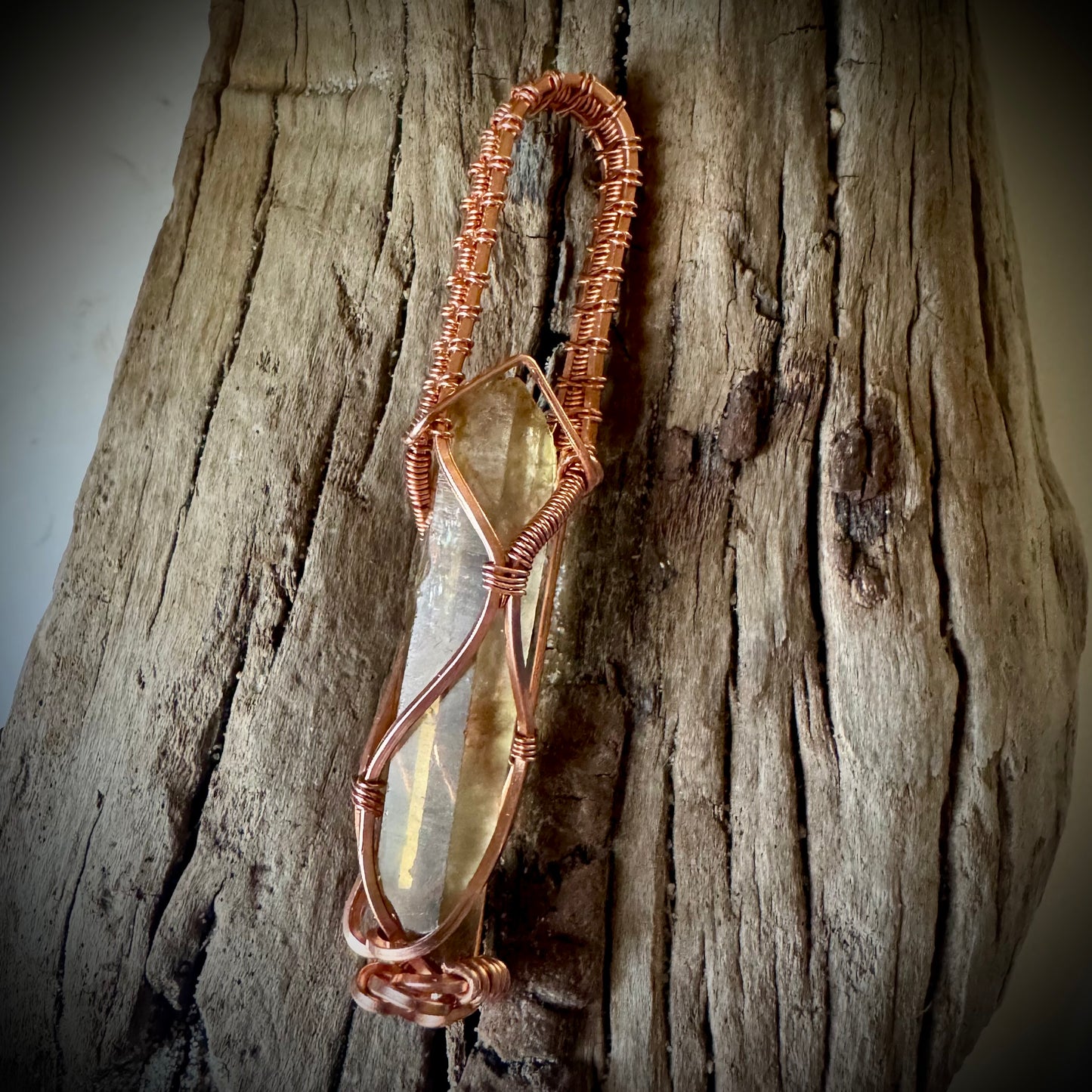 Citrine and Copper Pendant