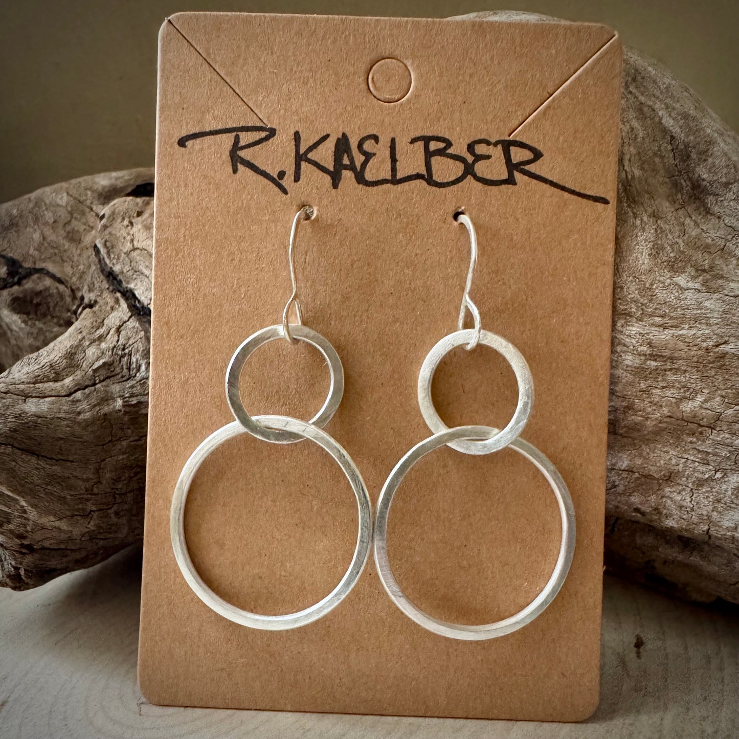 Sterling Silver Two Circles Earrings Made to Order
