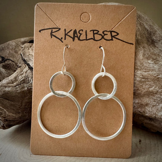 Sterling Silver Two Circles Earrings Made to Order