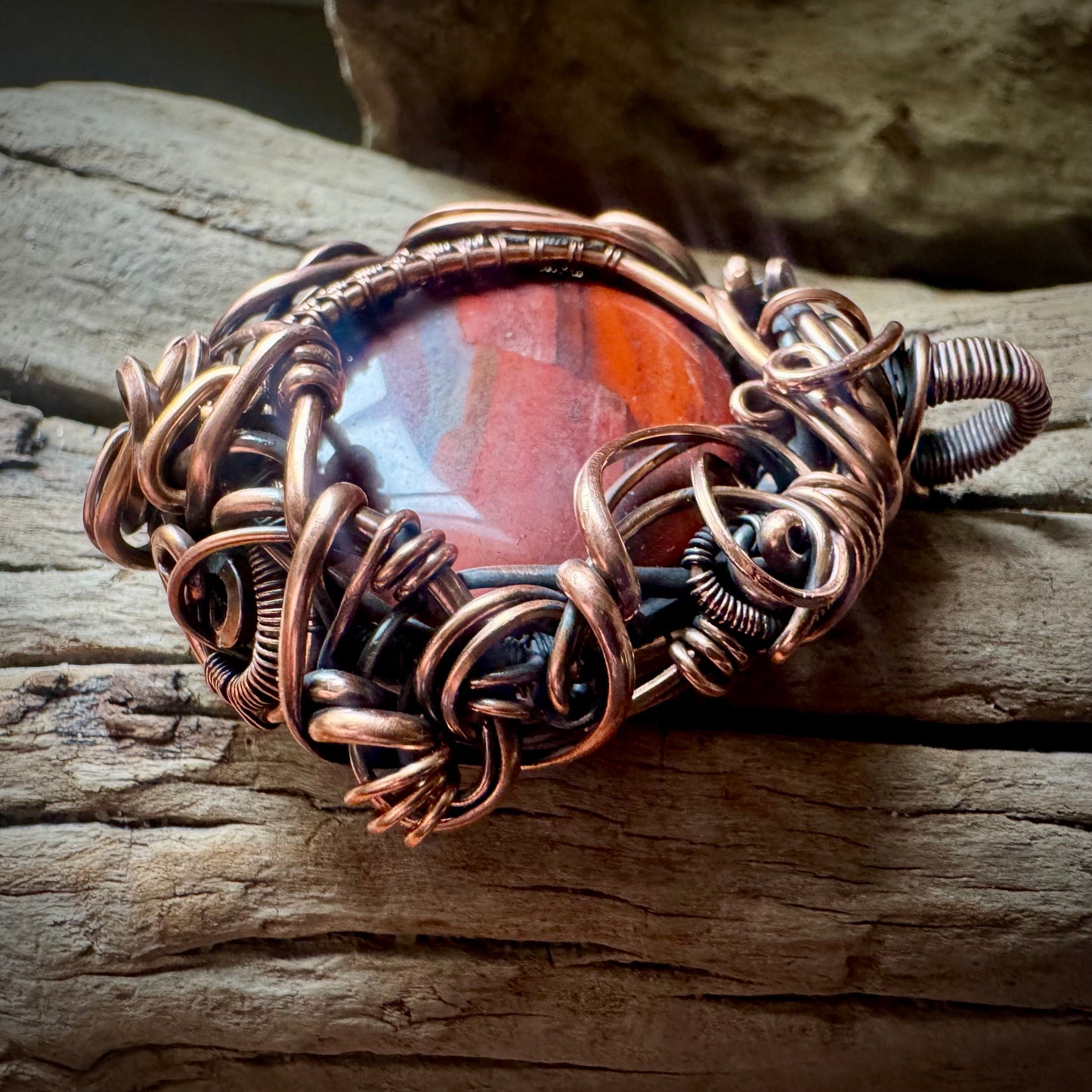 Red Jasper and Copper Pendant