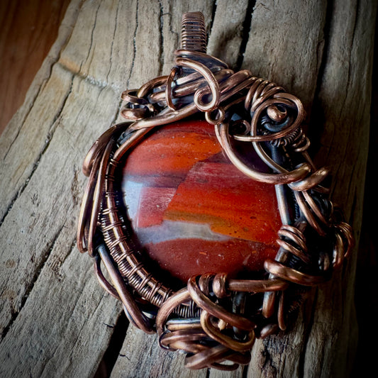 Red Jasper and Copper Pendant