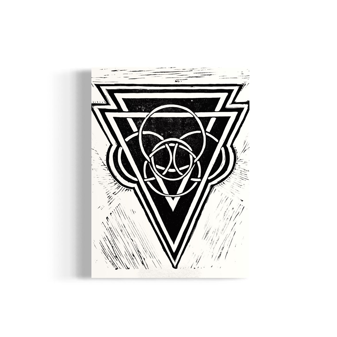 Energy Direction Edition of 10- Original Linocut Print with Black Ink on Paper
