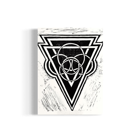 Energy Direction Edition of 10- Original Linocut Print with Black Ink on Paper