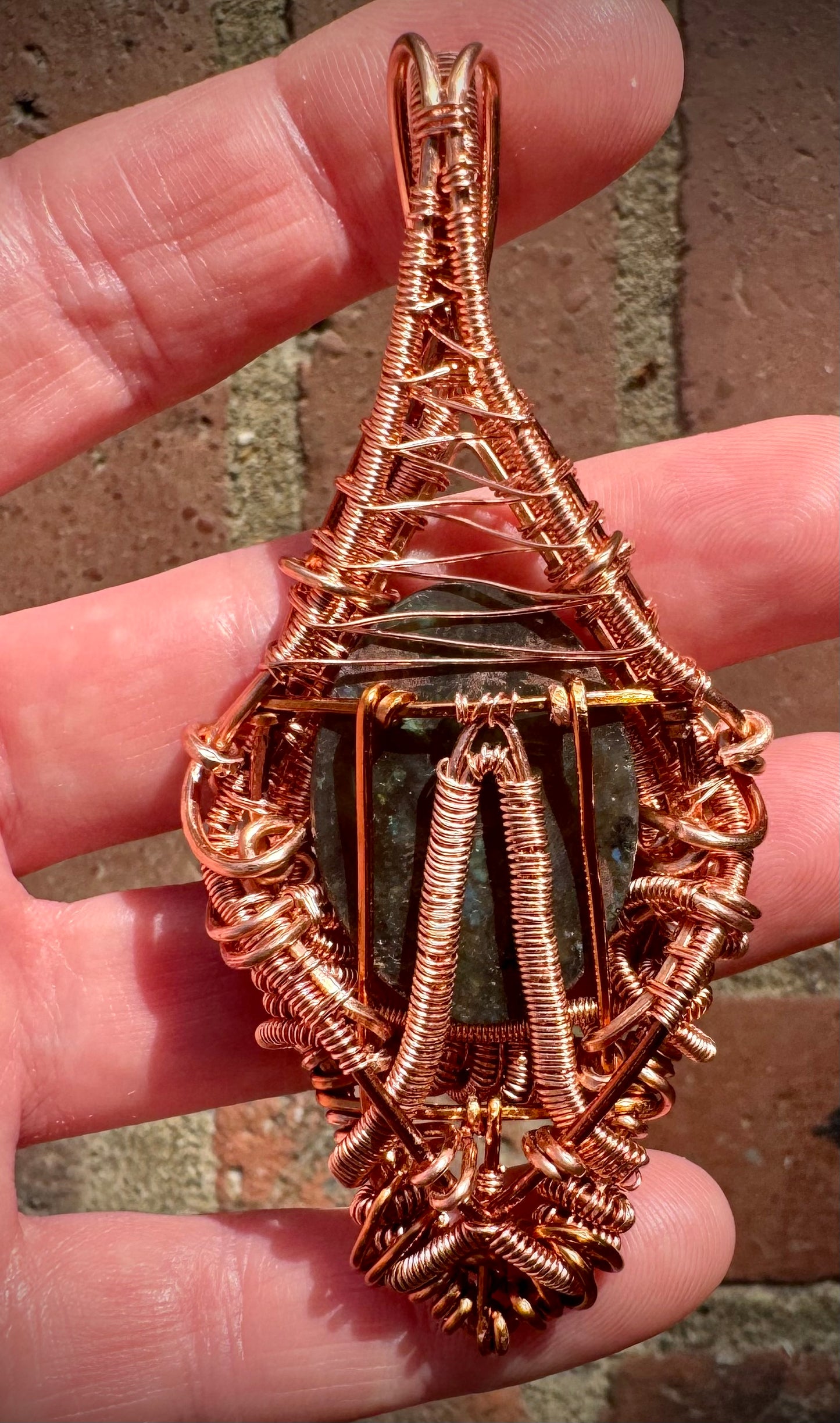 Labradorite Pendant with Copper