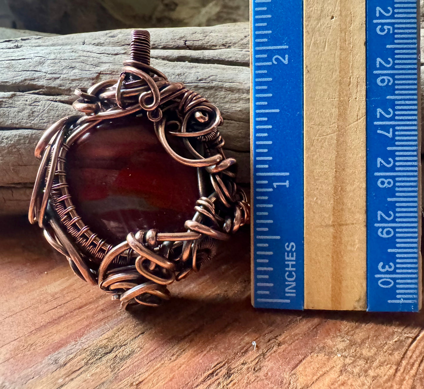 Red Jasper and Copper Pendant