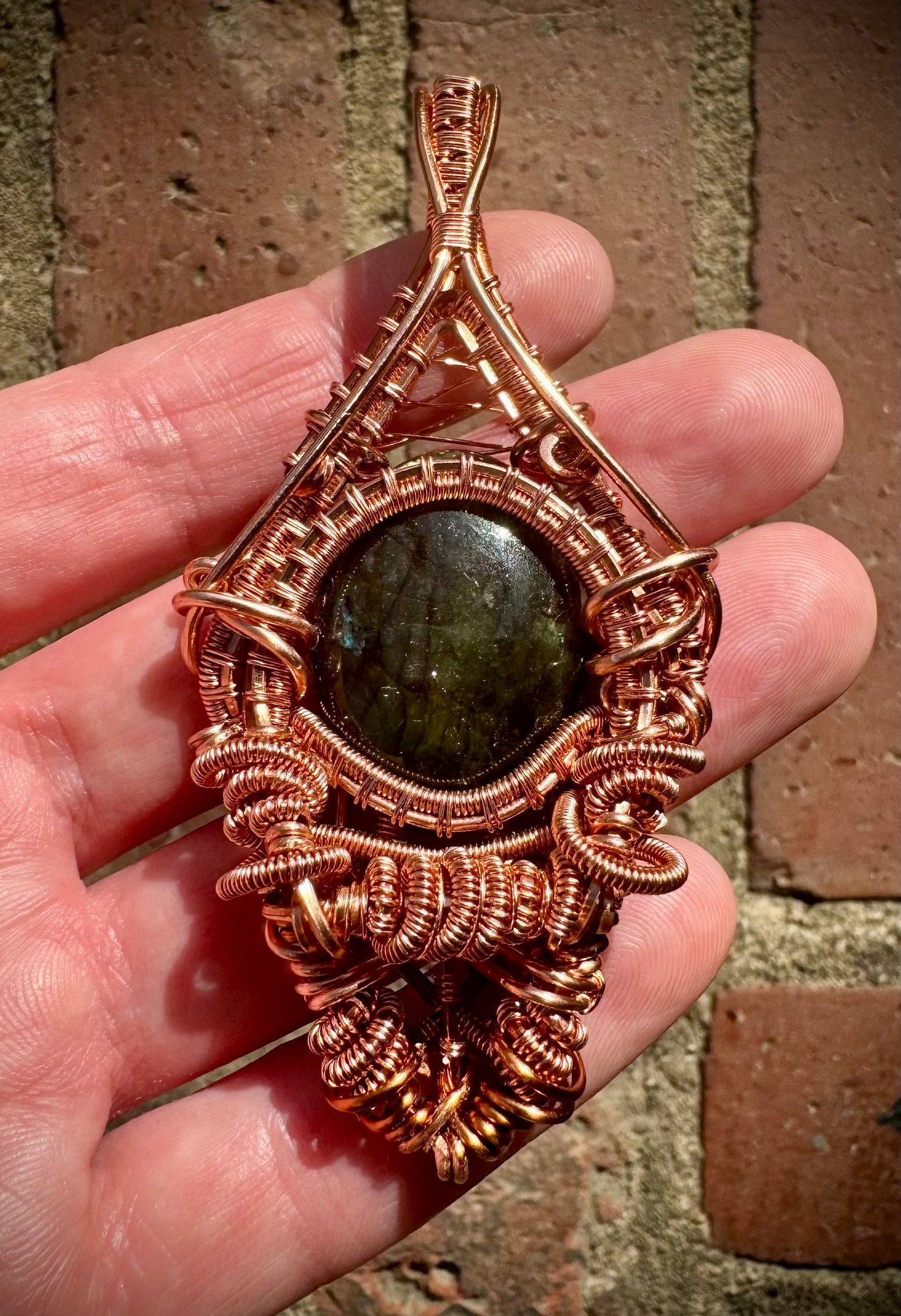 Labradorite Pendant with Copper