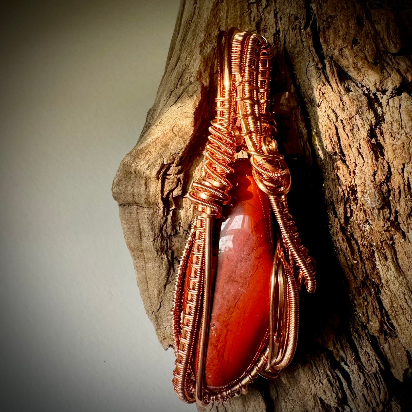 Red Jasper and Copper Pendant