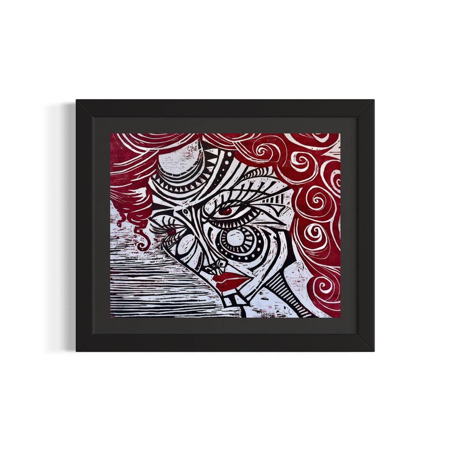 Ruby 1/1 Red and Black Ink- Original Woodblock Print