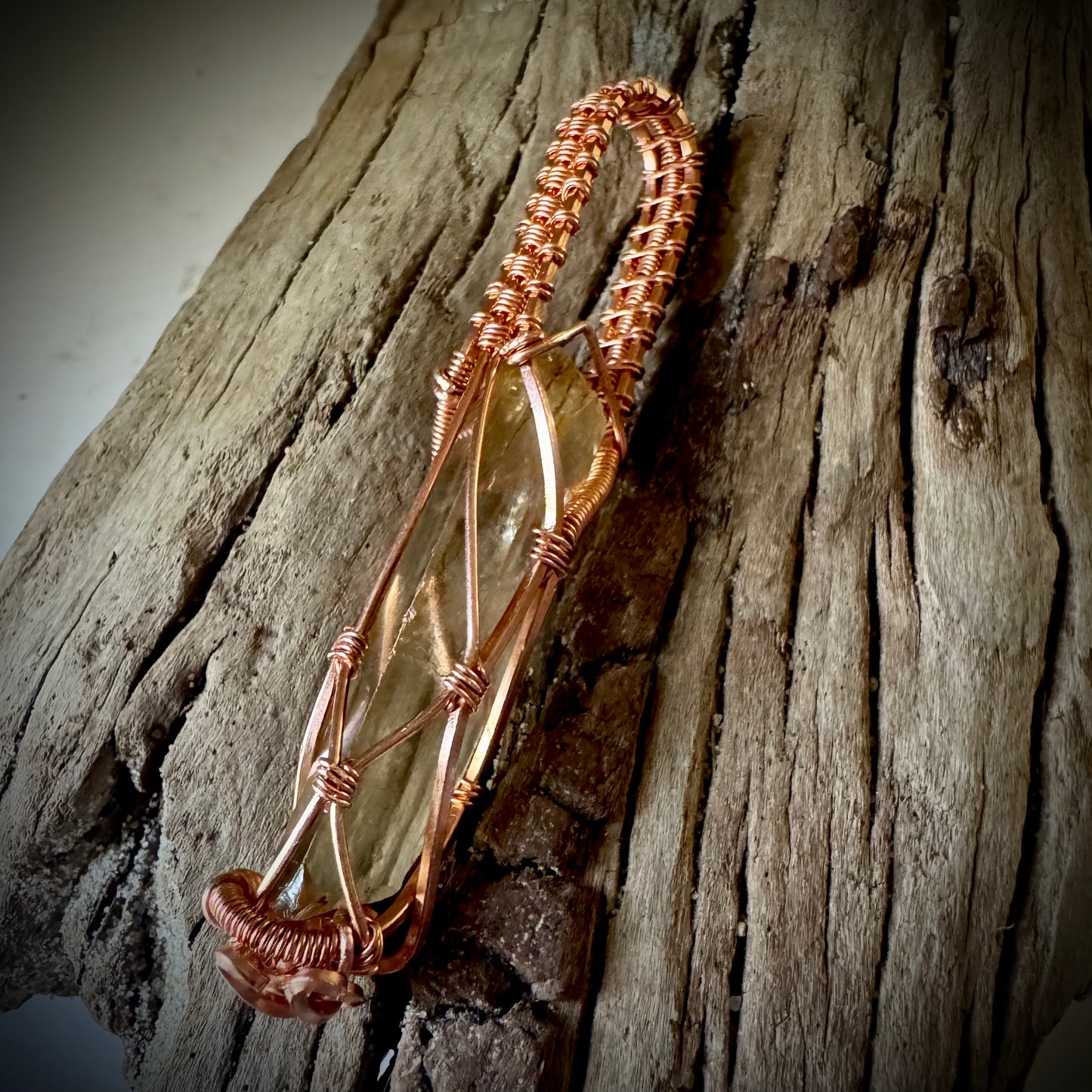 Citrine and Copper Pendant
