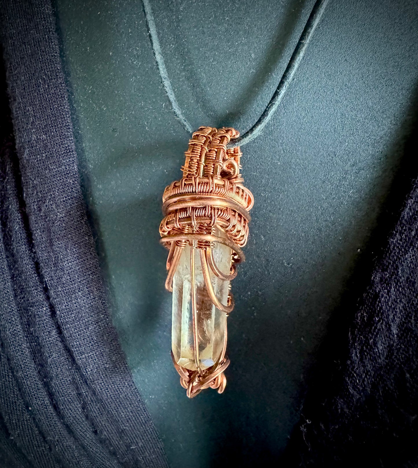 Citrine and Copper Pendant