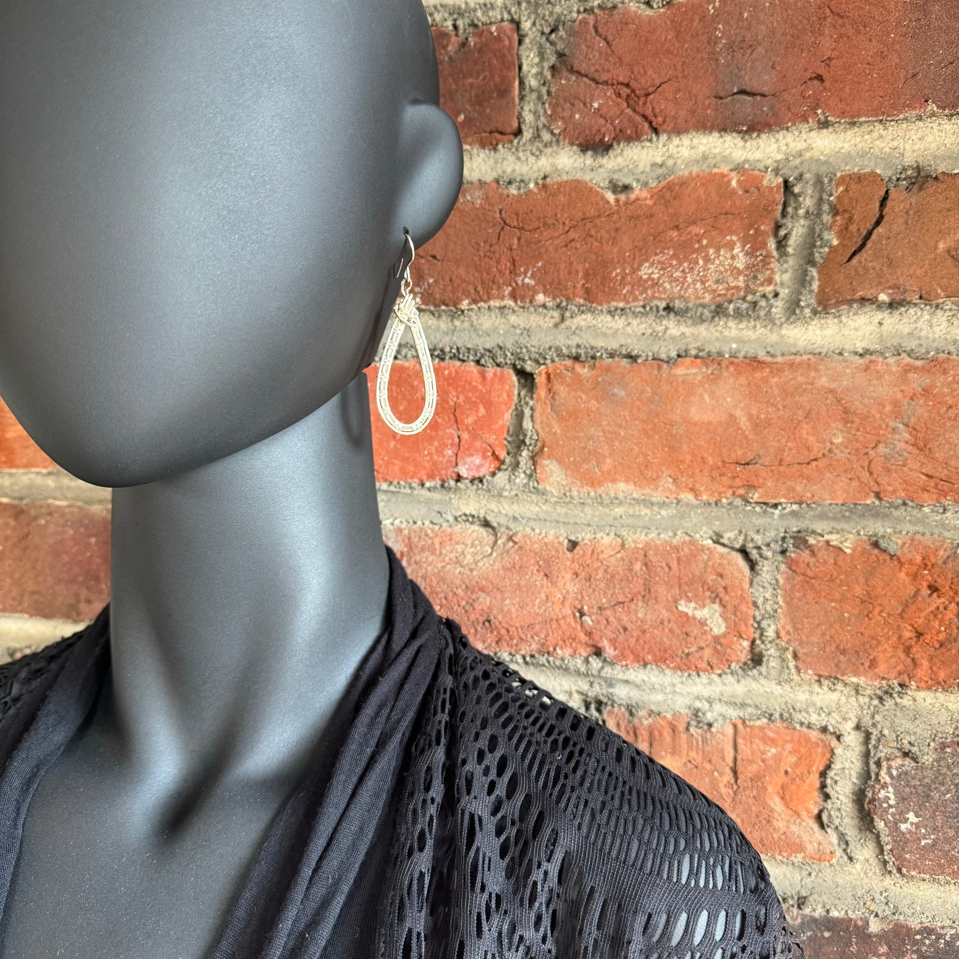 Teardrop Woven Earrings with Sterling Silver Wire - R.Kaelber Art