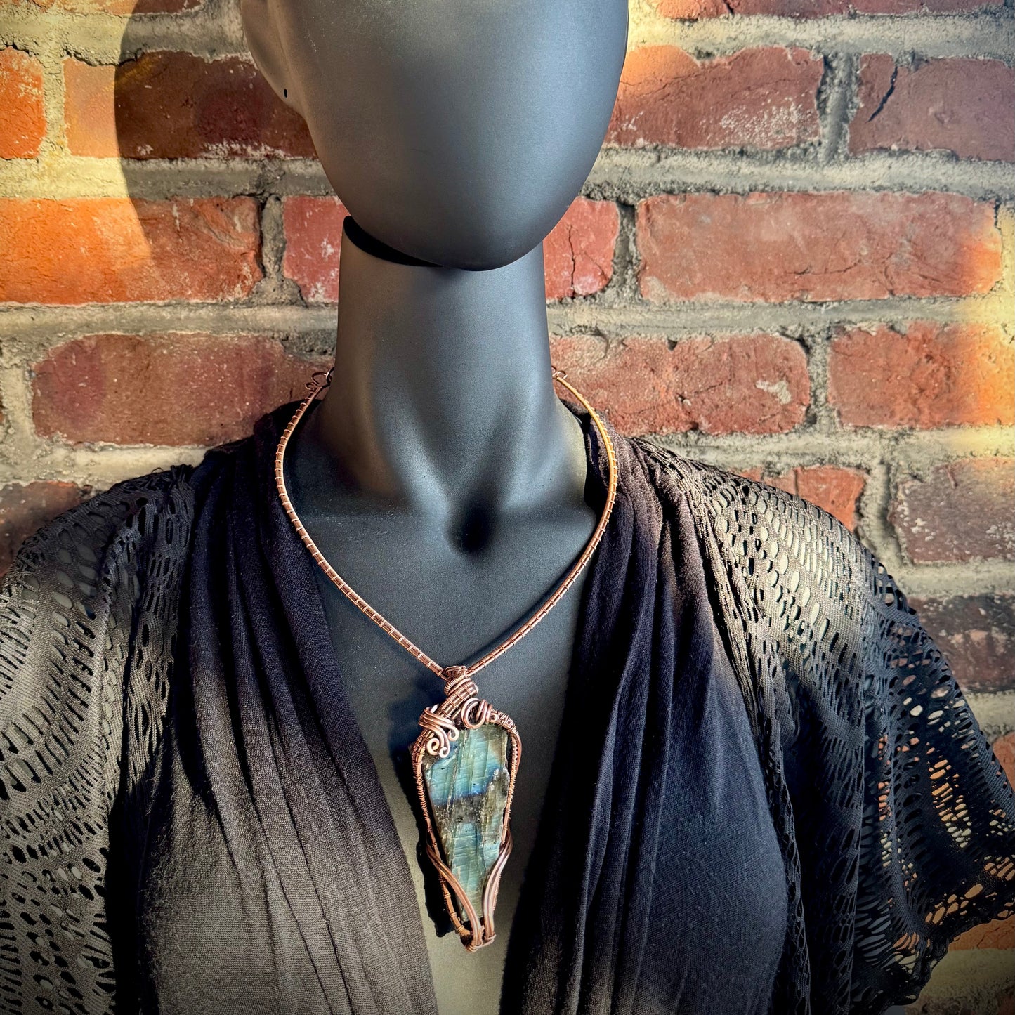 Labradorite Statement Necklace with Copper - R.Kaelber Art