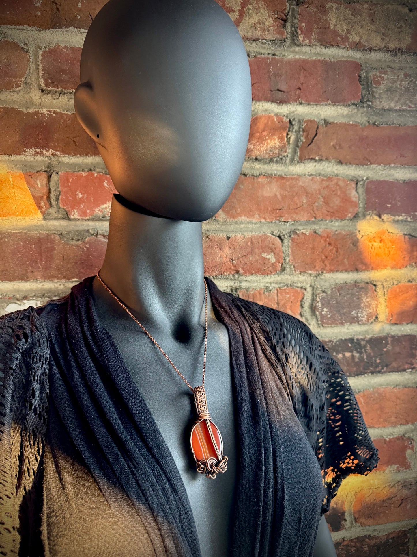 Carnelian Pendant with Copper