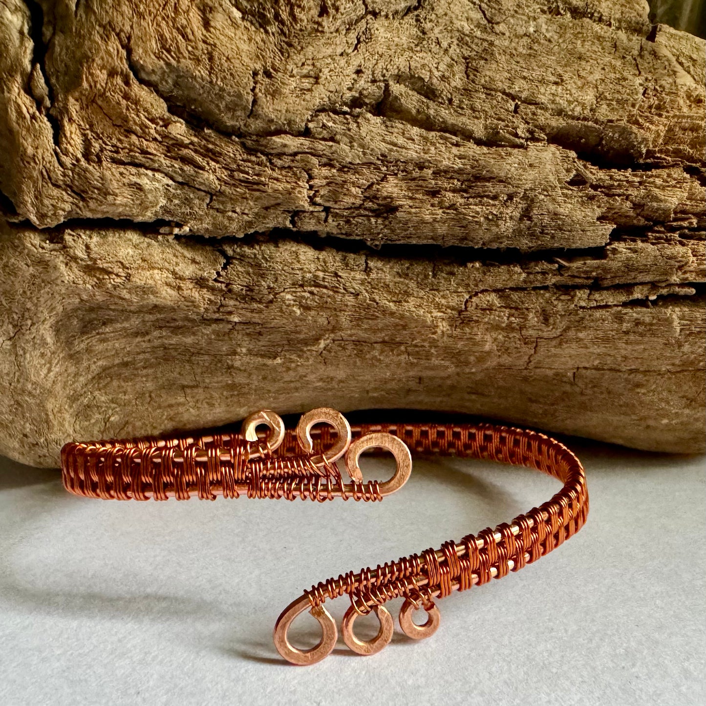 Three Spiral Cuff with Copper and Antique Bronze - R.Kaelber Art