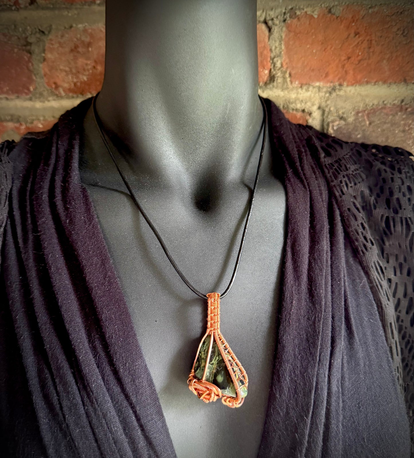 Kambaba and Copper Pendant