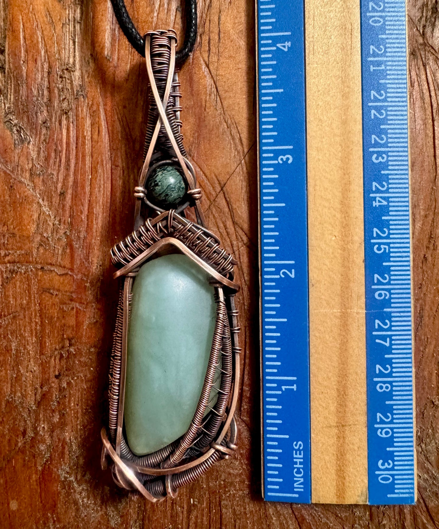 Jade and Kambaba Jasper Pendant - R.Kaelber Art