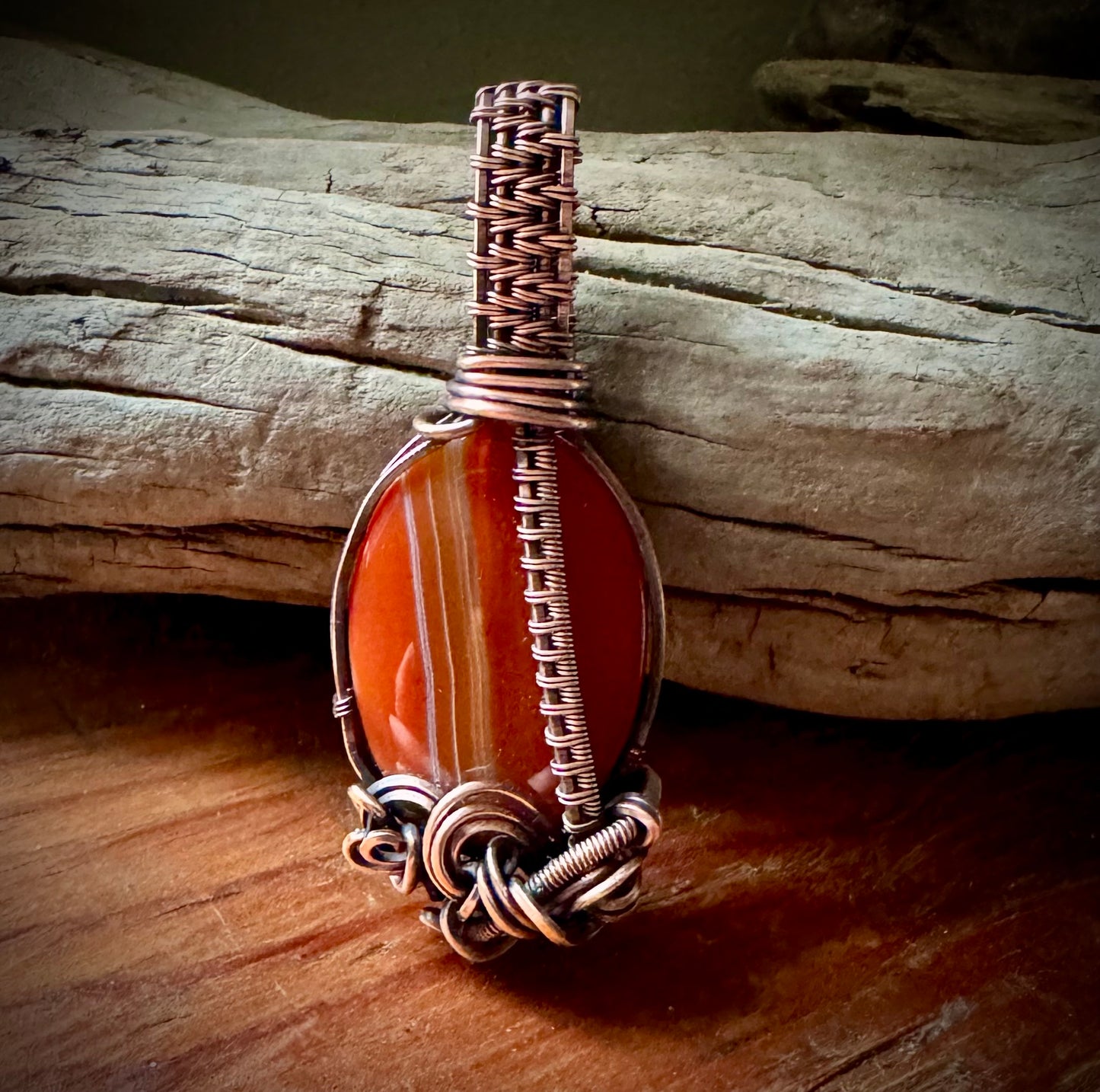 Carnelian Pendant with Copper
