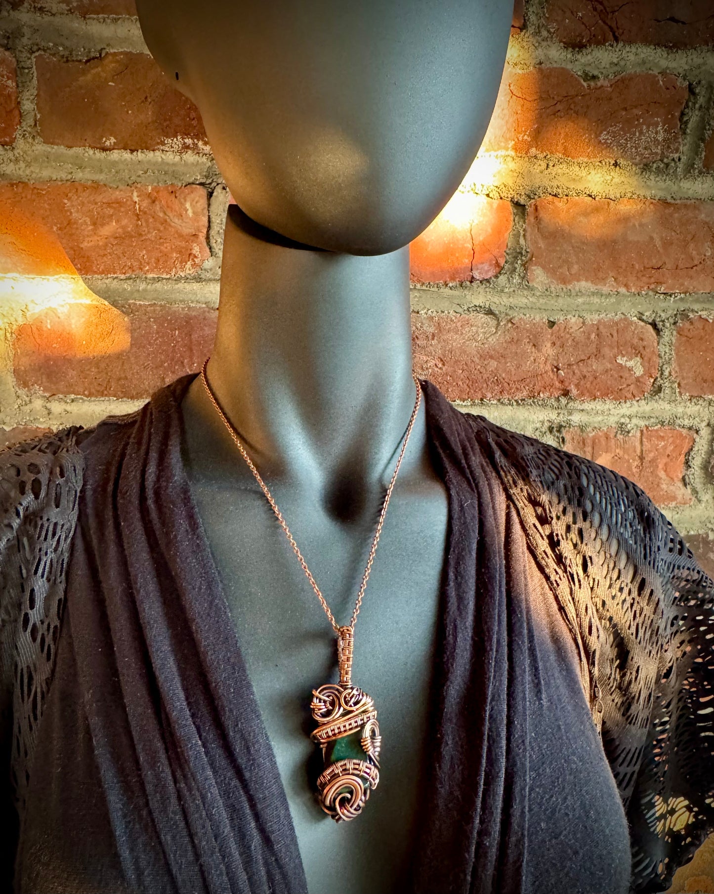 Bloodstone and Copper Pendant