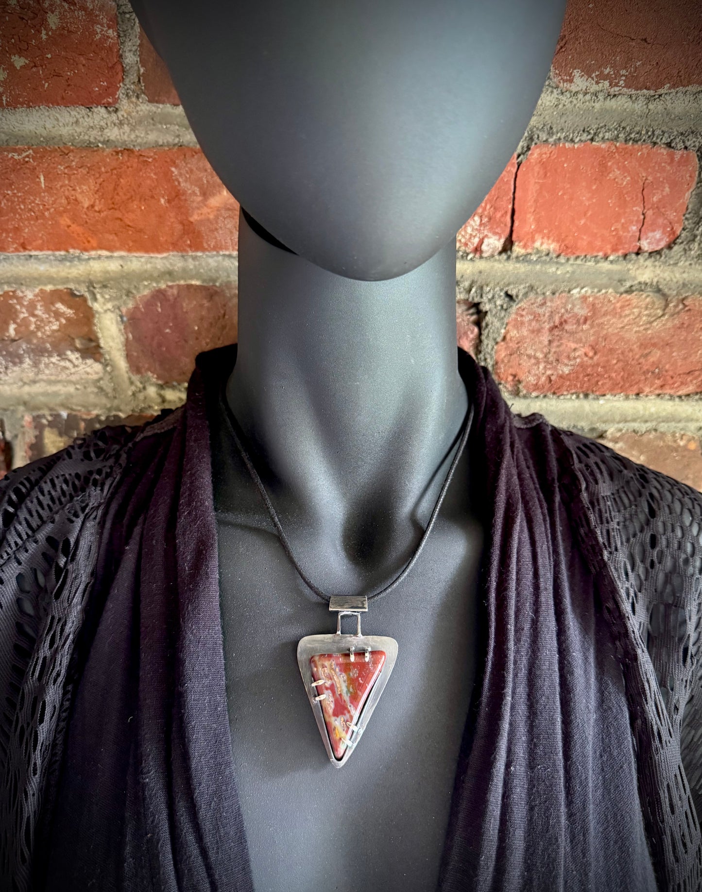 Fancy Jasper and Sterling Silver Pendant