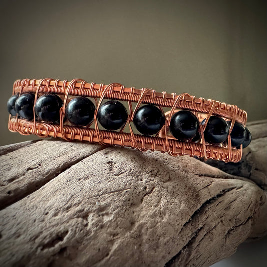 Black Tourmaline Cuff Made to Order