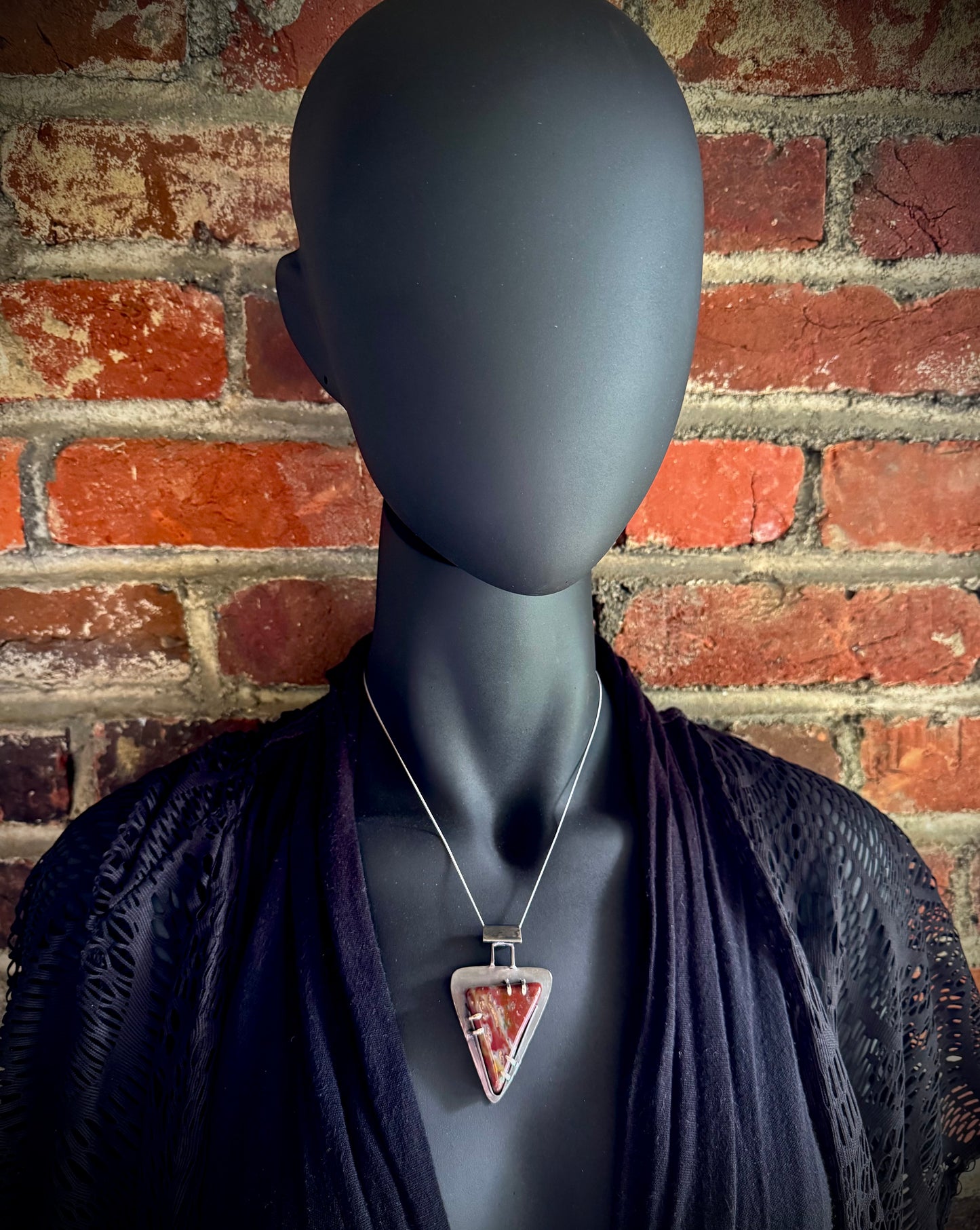 Fancy Jasper and Sterling Silver Pendant
