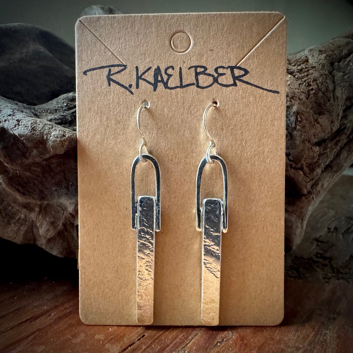 Lace Texture Sterling Silver Dangle Earrings Large