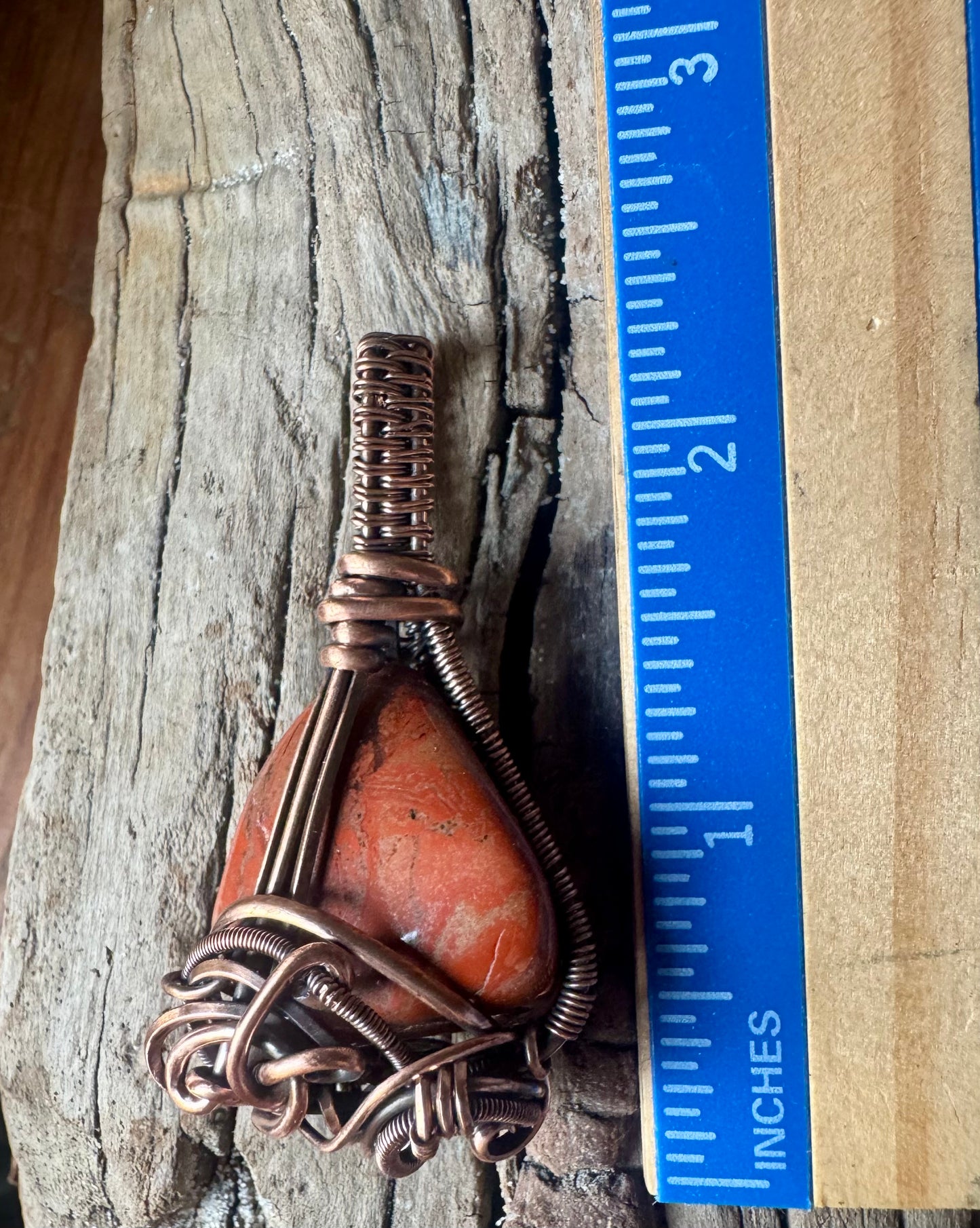 Red Jasper and Copper Pendant