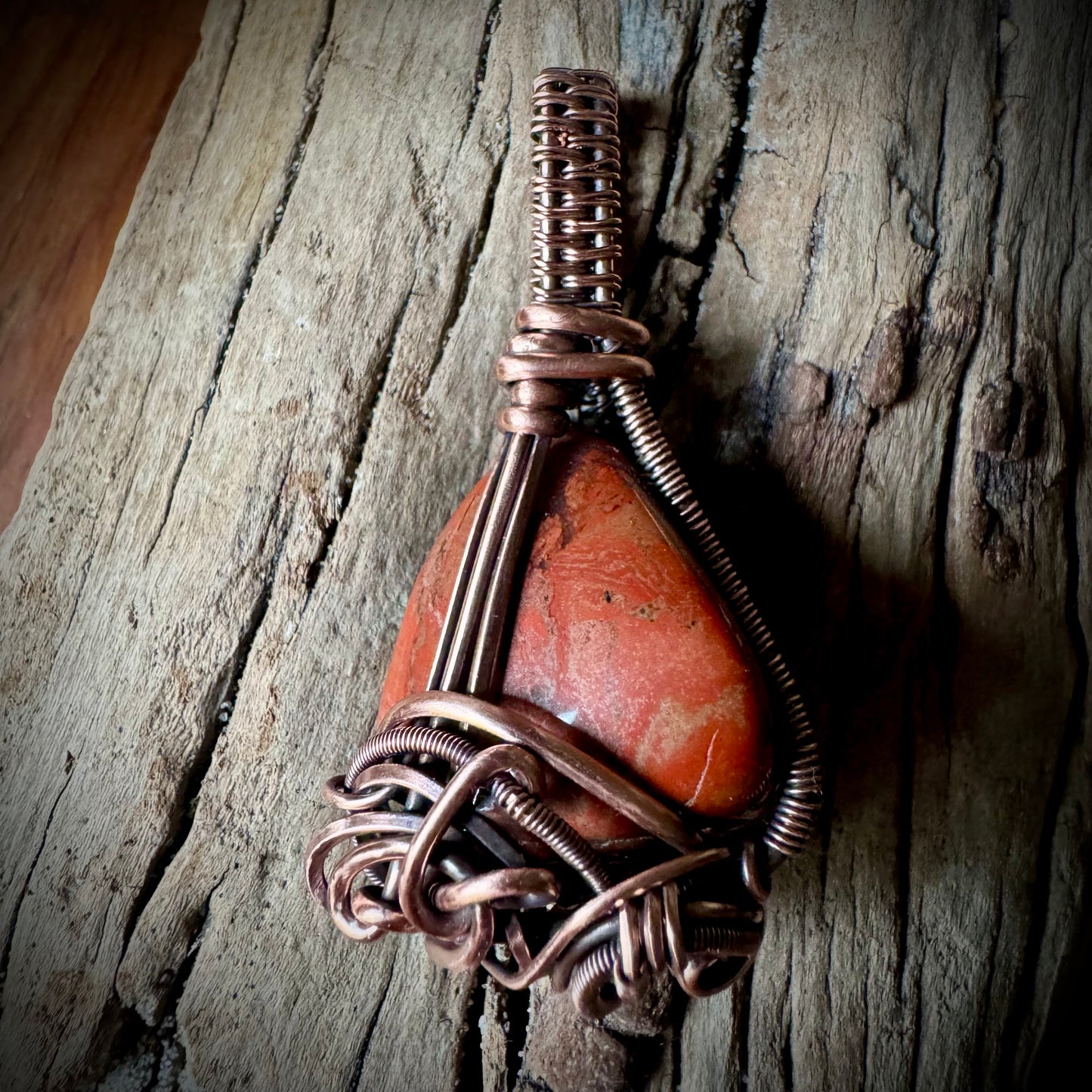 Red Jasper and Copper Pendant