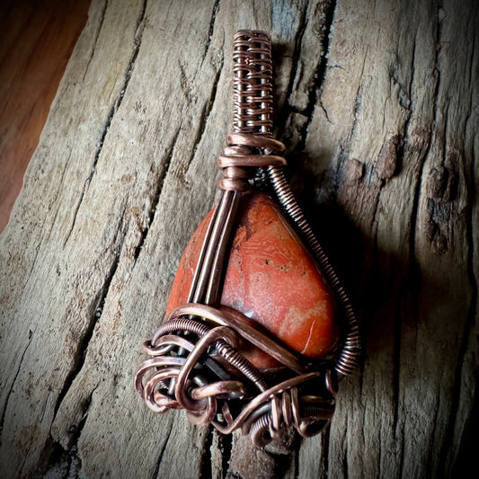 Red Jasper and Copper Pendant
