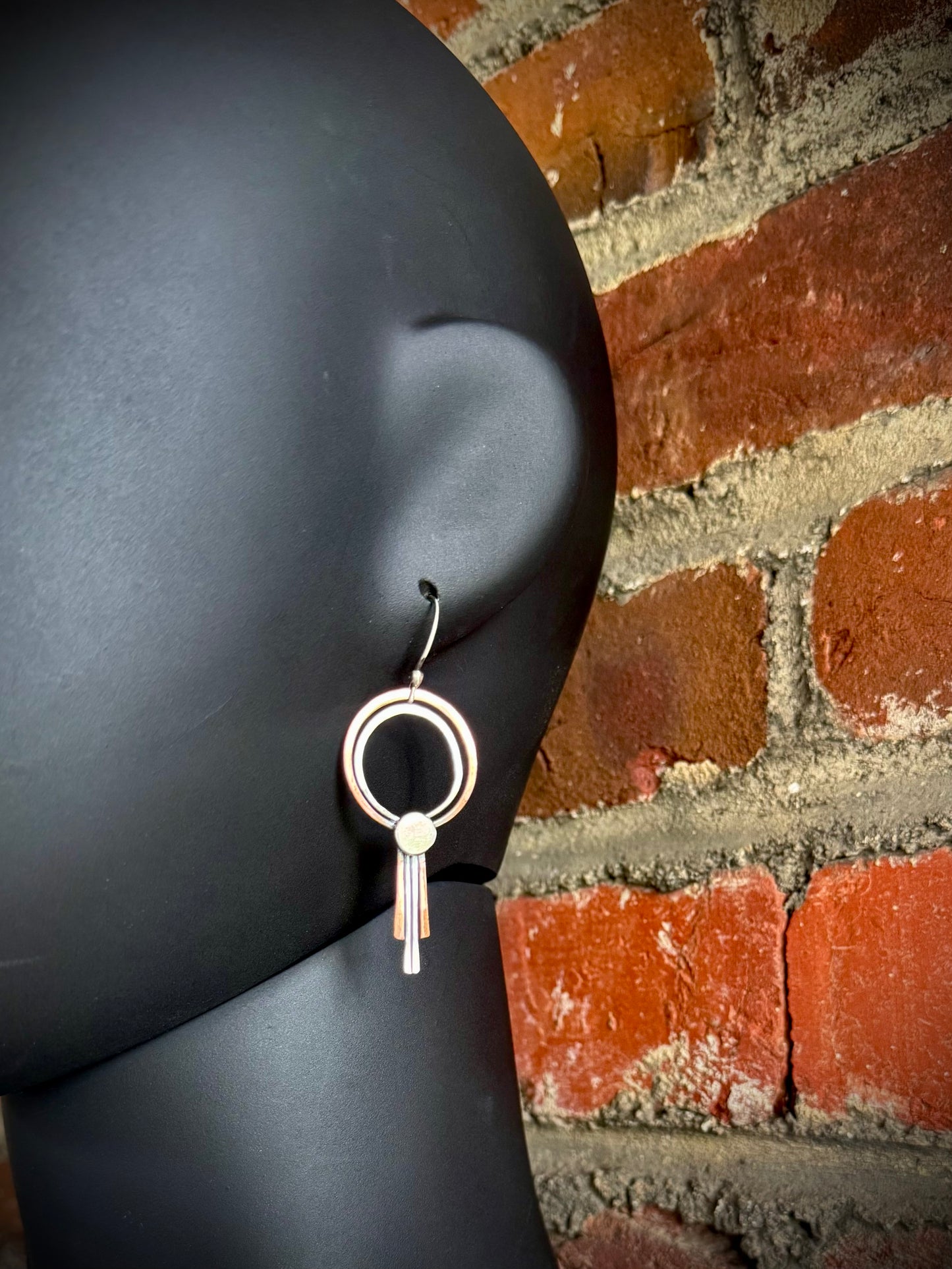 Sterling Silver and Copper Lollipop Earrings - R.Kaelber Art