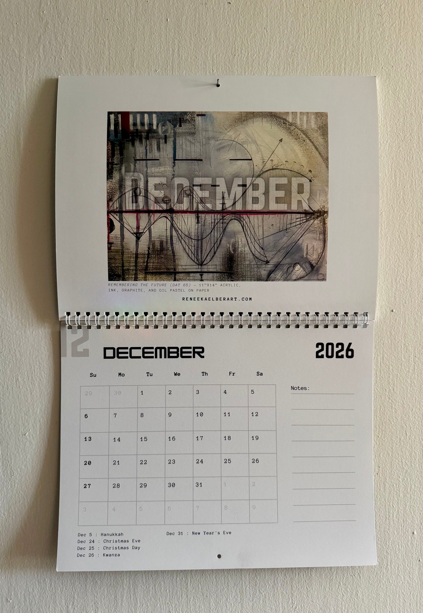 2026 Wall Calendar Spiral Bound