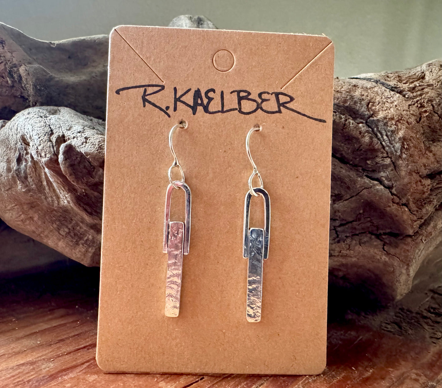 Lace Texture Sterling Silver Dangle Earrings Small