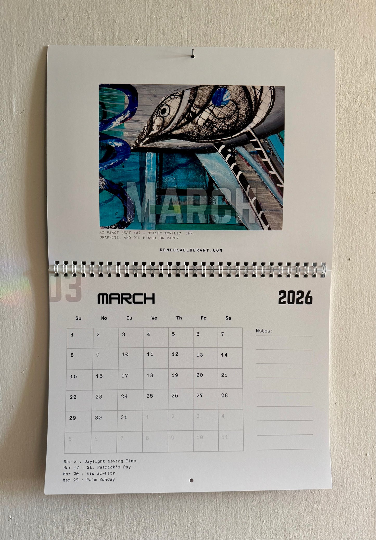 2026 Wall Calendar Spiral Bound