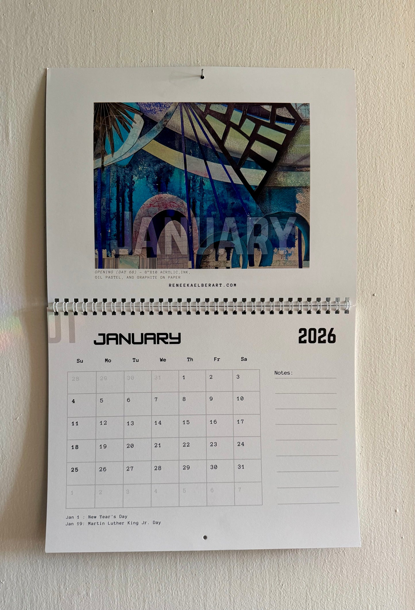2026 Wall Calendar Spiral Bound