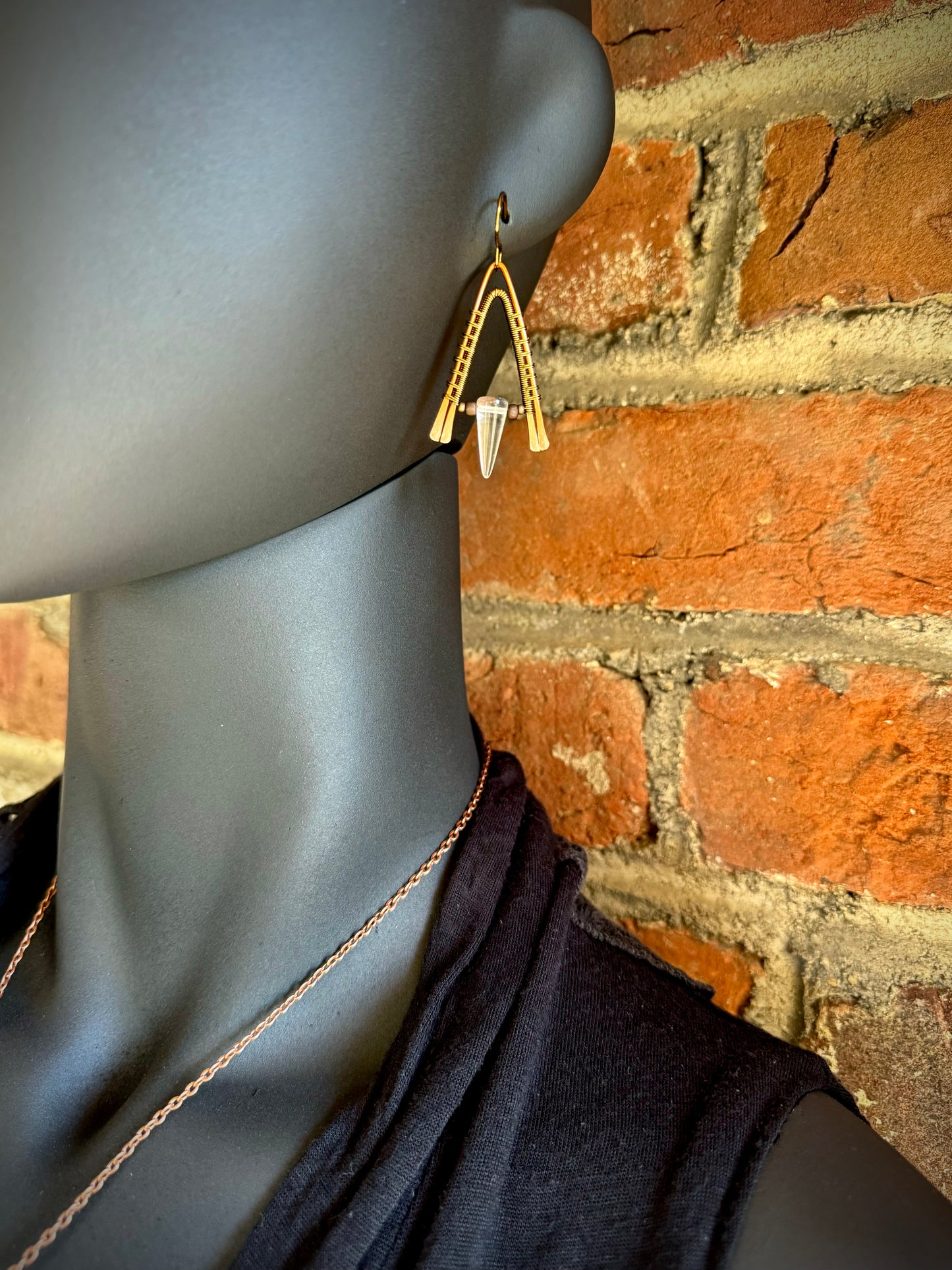 A-Frame Quartz Point Earrings - R.Kaelber Art